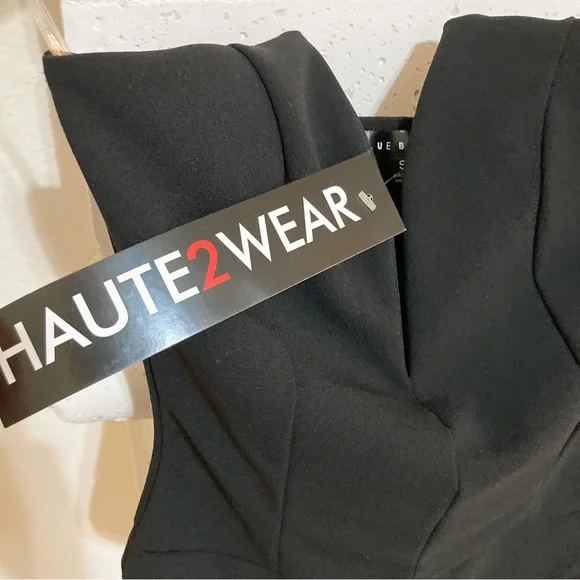 NWT Black Strapless Bodysuit Plunging Deep V Blue Blush Haute 2 Wear Size XS - Picture 6 of 9